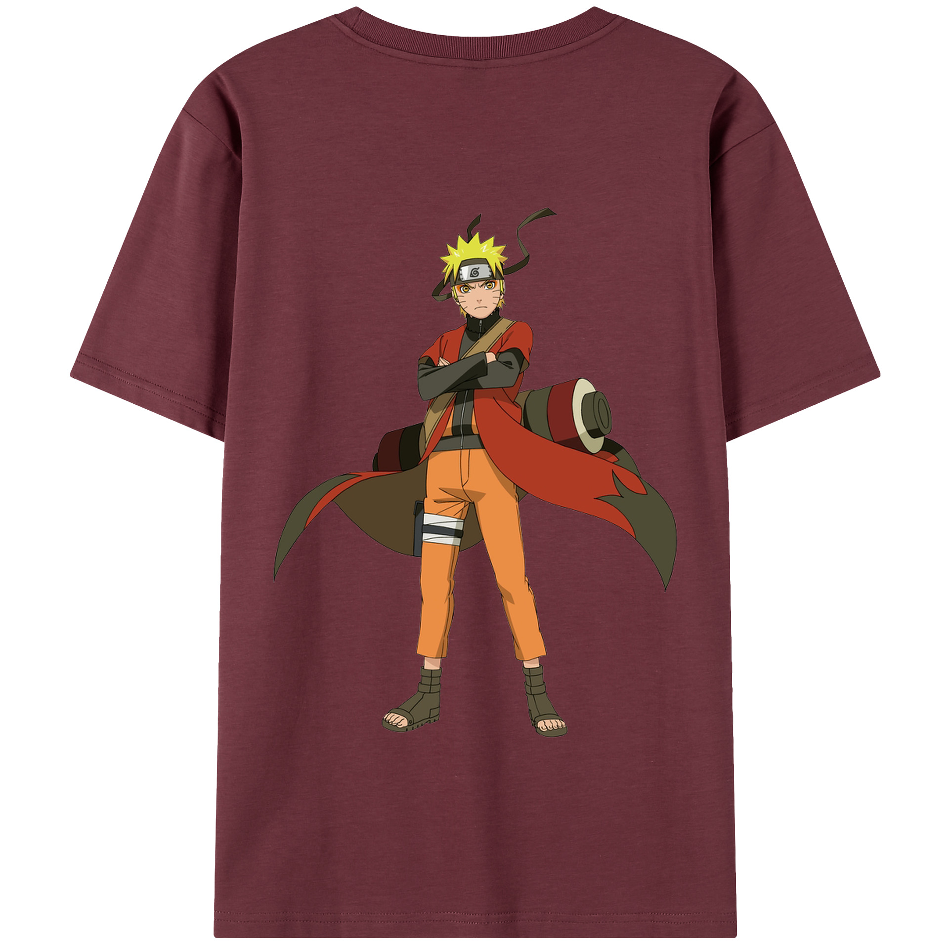 （画像用） NARUTO -ナルト- うずまき ナルト Uzumaki Naruto 綿100％半袖Tシャツ（背面プリント）